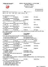 Đề kiểm tra giữa học kỳ I môn Hóa học Lớp 12 - Mã đề 234 - Năm học 2019-2020 - Trường THPT Gia Định